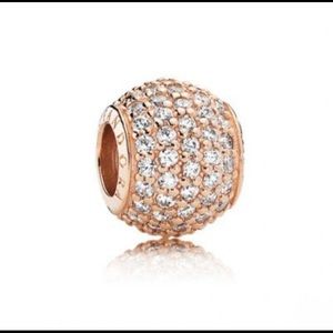 Two Pandora Rose Pave Lights Clear CZ Charm